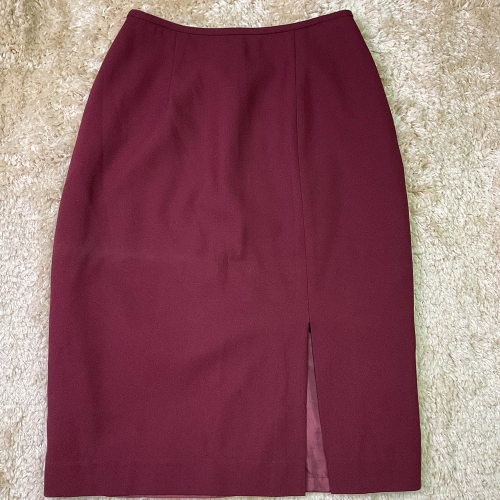 Vintage Maroon Pencil Skirt Size 6